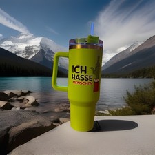 Muffel Trinkbecher Mit Trinkhalm  Ich Hasse Menschen 1200ml