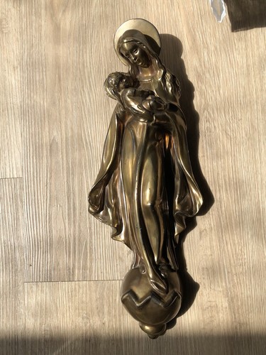 Madonna mit kind aus messing - kind,