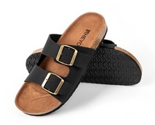 Pantoletten Herren Damen Kork Sandalen Bequeme Hausschuhe Pantoffel Badelatschen