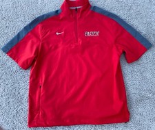Pacific Basketball Nike Dri Fit Kurzarm Golf 1/4 Zip Windjacke L rot