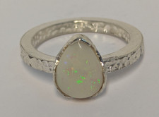 Opal Ring in 925 Silber Handarbeit feine Farben Multi Color viel Grün