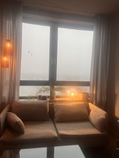 IKEA SÖDERHAMN 3-er Sofa, Bezug Hellgrau-Schwarz mit Armlehnen, so gut wie neu!