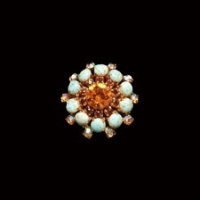 Brosche Cabochons Kristall und