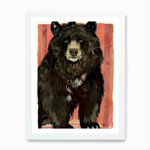 Schwarzbär kunstdruck gerahmt - schwarzbär,