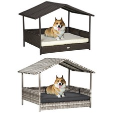 Rattan Hundehaus Hundebett mit