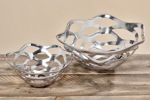 Deko schale aluminium silber - schale,