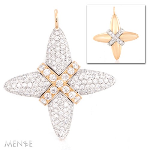 Anhänger kreuz diamant 750 - anhänger, 750/-