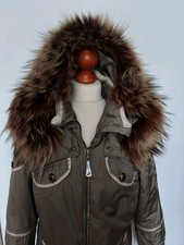 Sportalm Kitzbühel Damen Winterjacke Gr.42 Taupe Echtpelz Kapuze Top