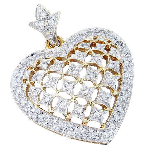 Heart pendant diamond grid - grid, 750