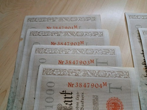 Banknoten 1000 mark - mark, 1910