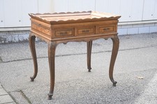 N92W10- Holz Teetisch mit abnehmbarer Platte Tablett furniert und intarsiert 19.