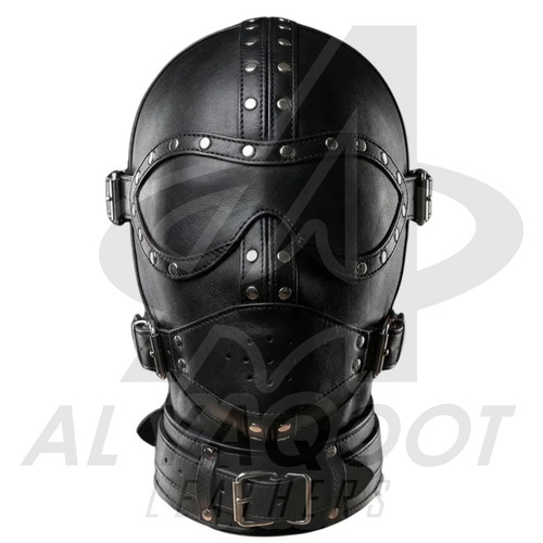 Unisex leder bondage maske - leder,