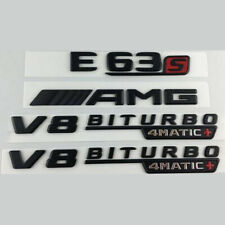 Für Mercedes E63s AMG V8 Biturbo Auto Flache Schwarz Glänzend Embleme Aufkleber