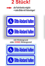 Autoufkleber 12x4cm 2x Abstand Halten Handicap Behindert Rollstuhl S530 Sticker