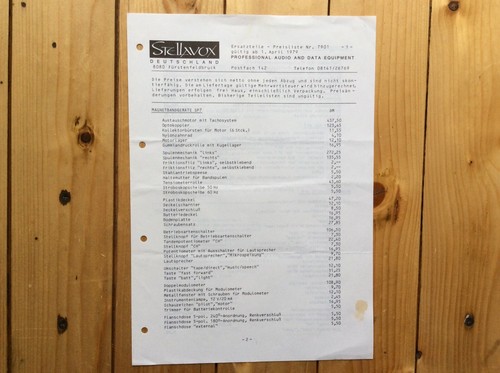 Preisliste ersatzteile - preisliste, 'ersatzteile'