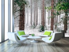 3D Schnee Wald Q6822 Tapete