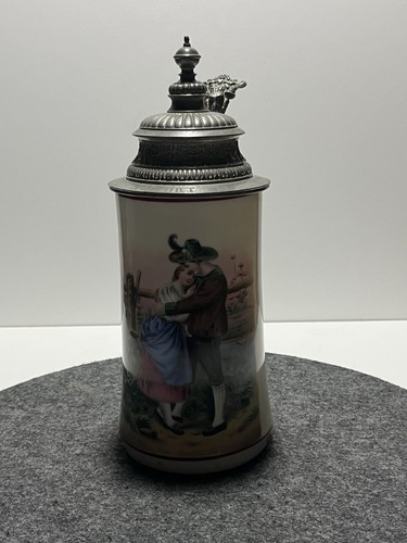 Alter porzellan bierkrug mit - porzellan,