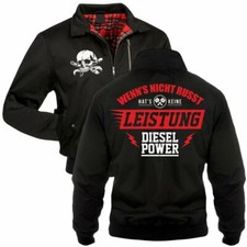Herren Gefütterte Harrington Jacke Diesel Power Motiv auto motorrad motiv Winter