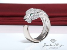 Cartier Ring Panthere Mittleres Modell Weissgold 750 Diamanten Größe 52 N4224952