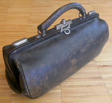 Alte Arzttasche Leder Hebammentasche ca. 1900 tasche antik Arzt Koffer
