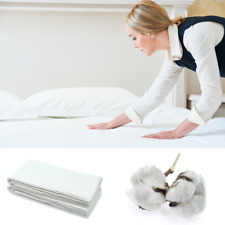 Kochfestes Baumwolle Bettlaken ohne Gummizug Weiß Hotel 125g/m²