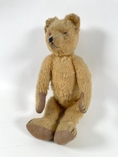 ANTIKER Teddybär 36 cm Mohair Glasaugen 5-fach gegliedert VINTAGE 1930er/1940er