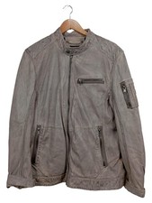 Engbers Herren Lederjacke Biker Stil Grau Gr. 50/L