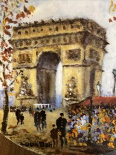 Auflösung Porzellan-Teller Limoges France Louis Dali L`Arc de Triomphe selten