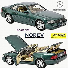 Mercedes Benz 300 SL Roadster + HardTop R129 1998-2001 grün metallic 1:18 Norev