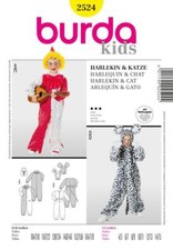 burda style Nr 2524 Harlekin und Katze  Gr. 104 - 170