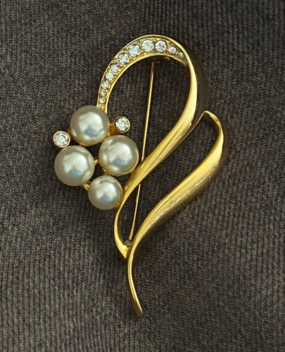 Vintage brosche goldfarben mit - vintage,