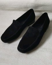 Sioux Mokassins Schwarz Velourleder UK 6,5 F - Old Money Style, handgenäht, chic