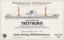 Wilhelmshavener Modellbaubogen 1014 Jade-Verlag - Frachtschiff Troyburg - 1:250