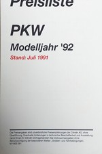 Citroen AX BX XM Preisliste