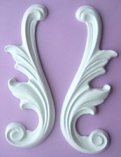 Gips Stuck Ornament  "White Rose" Gold, Silber, u.a. Farben, Relief, Verzierung