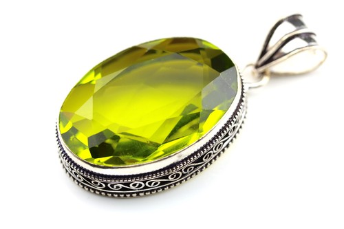 Gj69 quarz peridot farbe oval - quarz, peridot-farbe