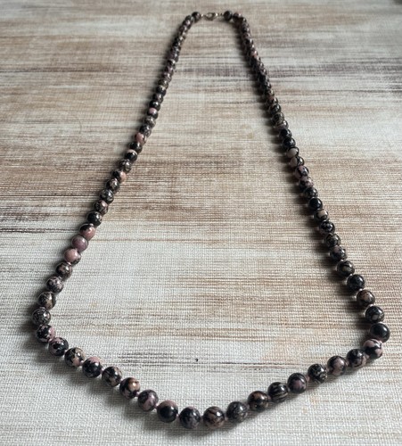 Rhodonit kette lang 84cm - rhodonit, 89