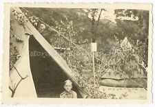 HJ-Zeltlager - Junge im Zelt in HJ-Uniform - Altes Foto 1930er / 1940er