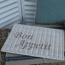 Rattan Landhaus bon Appetit weiß Tischset Placemat Platzset Maison Französisch