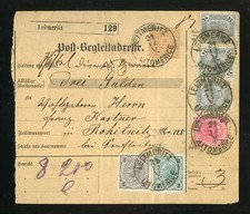 ÖSTERREICH WERT-PAKETKARTE LEITMERITZ 21.12.1897 - ROKITNITZ !!! (962278)