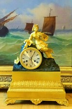 Empire Orientalin Figur Antike Französische Feuergoldbronze Pendule 1830 Service