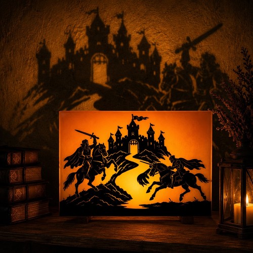 Ritter fensterbild burg - fensterbild,