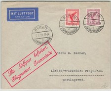 133099) DR Flugpost Nr. 379 + A379 auf Luftpost Berlin-Zentralflughafen 1928