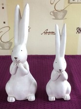 Osterhase Osterdeko - 2 Osterhasen aus Ton - 23 + 29 cm hoch