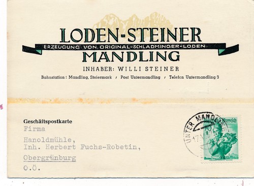 Trachten-Geschäftspostkarte