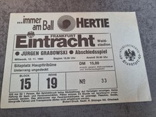 Ticket Abschiedsspiel Jürgen Grabowski 1980