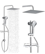 Hevenaov Duschsystem Duschset Duschstange Edelstahl Regendusche Chrom