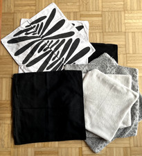 8 verschiedene Kissenbezüge in schwarz, weiß und grau; verschieden Größen