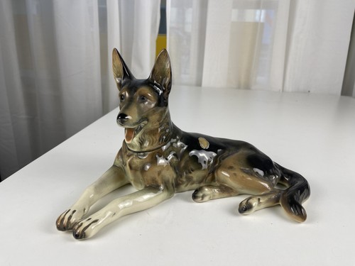 Porzellan figur schäferhund - porzellan,