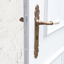 Drückergarnitur für Zimmertüren-Keramikgriff | BB72 | Messing patiniert